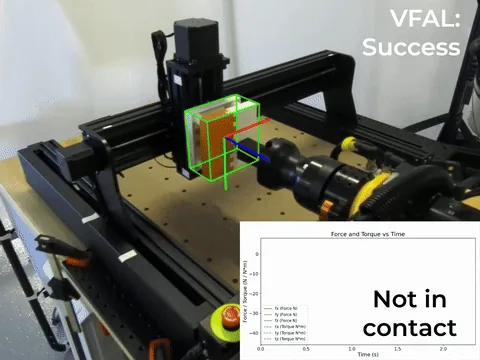 Vision-Force Admittance Learning for Peg Insertion into a Movable Hole